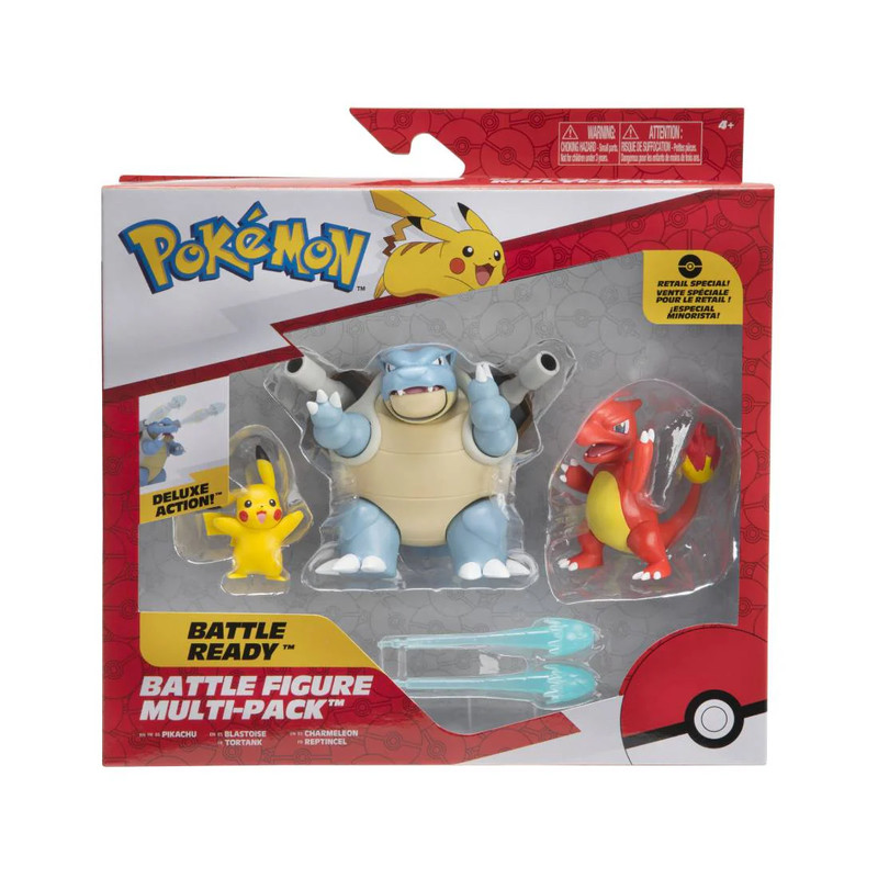 Pokemon Battle Figure Pikachu, Blastoise & Charmeleon - لعبة